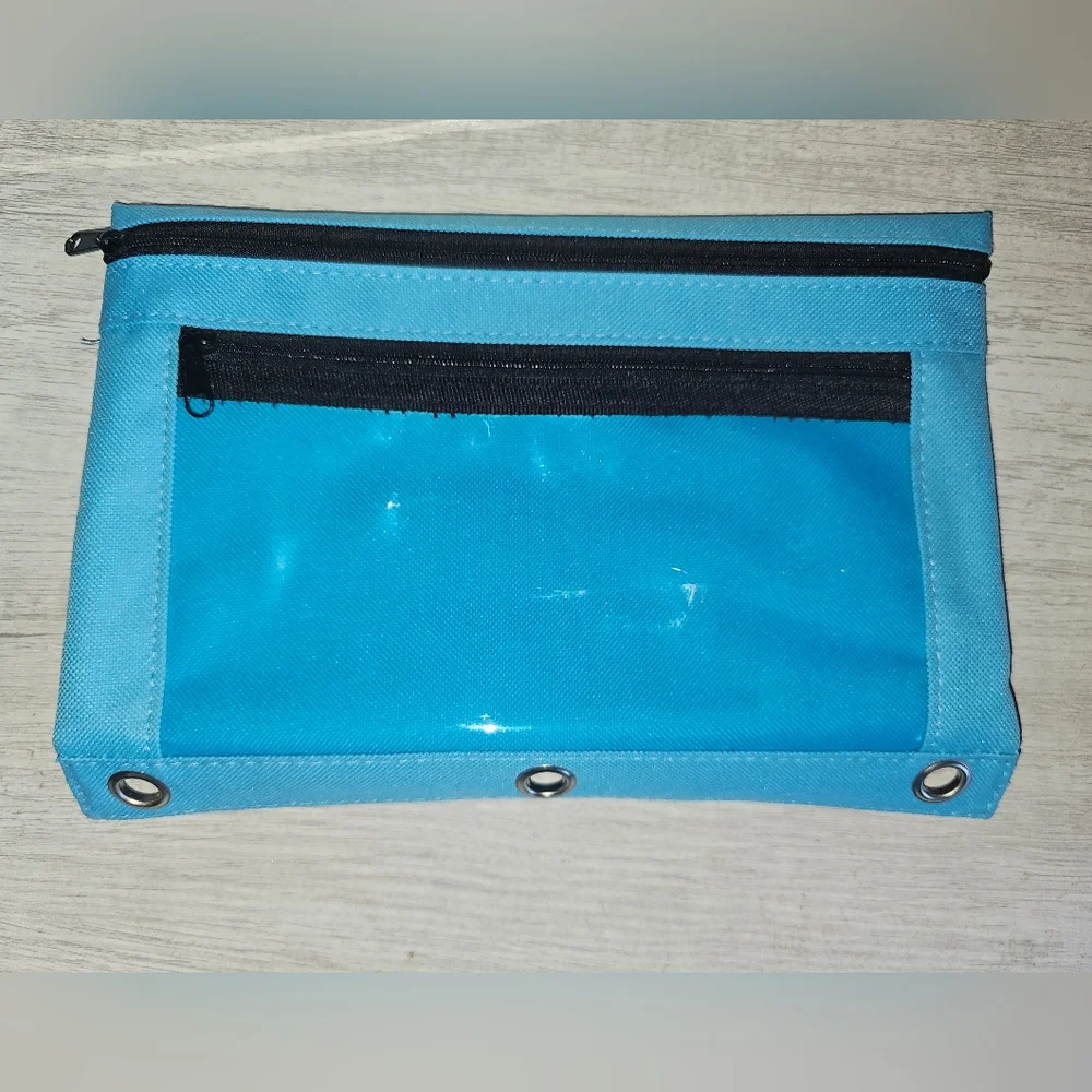 Blue Clear Window Pencil Pouch